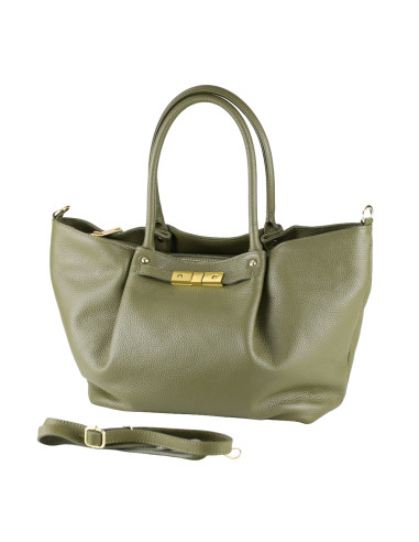 Geanta Piele Naturala Eva Verde Olive